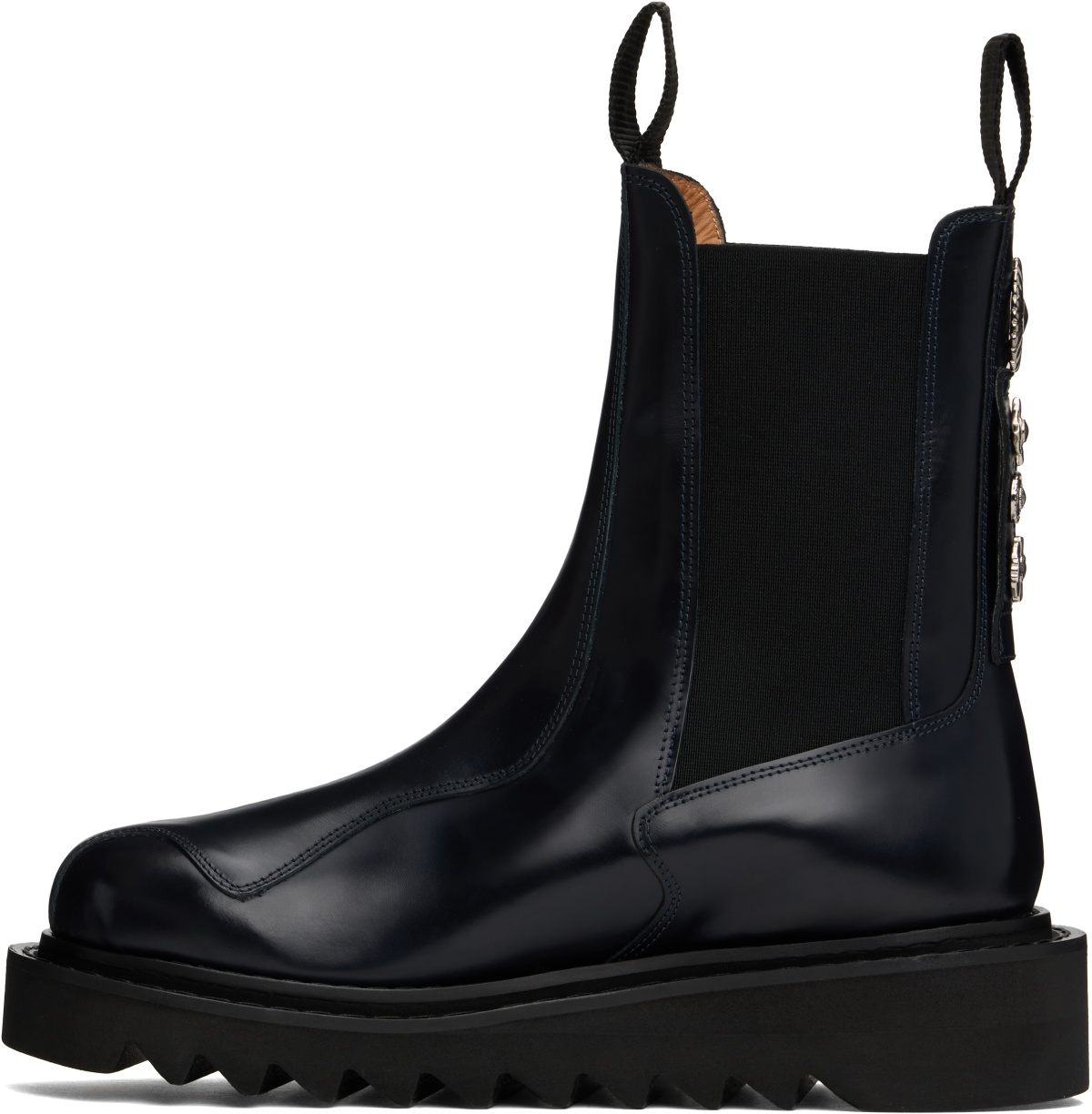 Toga Virilis Navy Ankle High Chelsea Boots