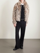 AMIRI - Leather-Trimmed Plush Jacket - Brown
