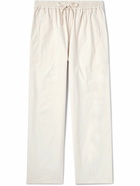 UMIT BENAN B - Straight-Leg Cotton-Poplin Drawstring Trousers - Neutrals