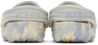 Crocs Baby Blue & Off-White Classic Marbled Clogs