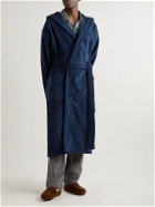 Schiesser - Essentials Cotton-Terry Hooded Robe - Blue