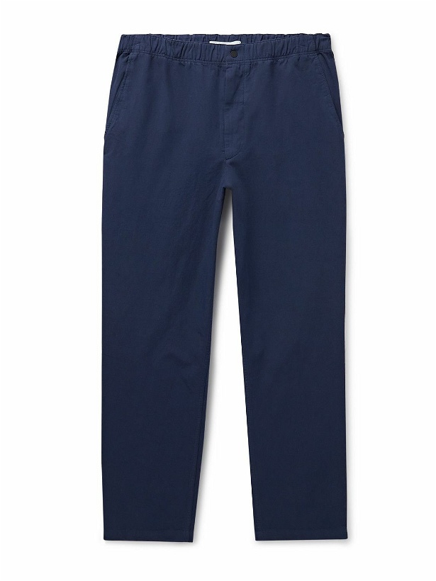Photo: Norse Projects - Ezra Straight-Leg Cotton and Linen-Blend Trousers - Blue