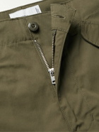 WTAPS - Straight-Leg Logo-Appliquéd Cotton-Blend Cargo Shorts - Green