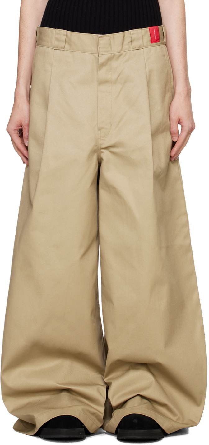 FUMITO GANRYU Beige Dickies Edition Reverse Baggy Trousers