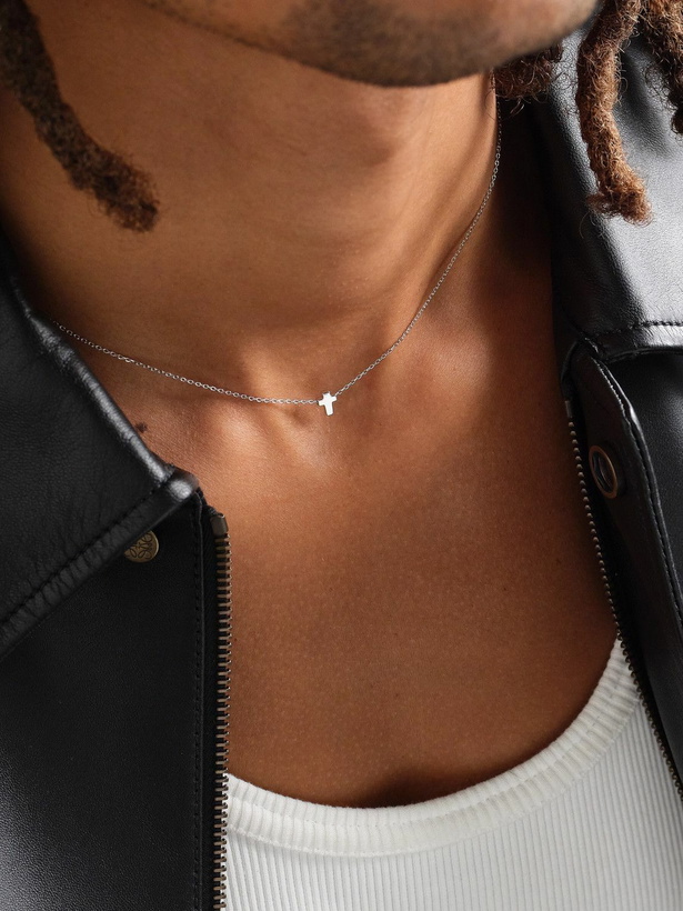 Photo: Mateo - Suspended Cross Rhodium-Plated Pendant Necklace