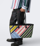 Loewe Verano Large striped canvas tote bag