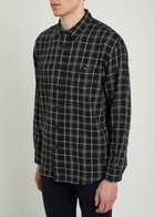 Nudie Jeans Checked Cotton and Linen-blend Shirt Black