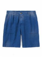 Altea - Fatigue Straight-Leg Linen Bermuda Shorts - Blue