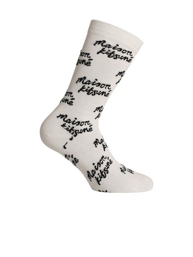 Photo: Maison Kitsuné White Cotton Blend Socks