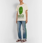 Gucci - Printed Cotton-Jersey T-Shirt - Cream
