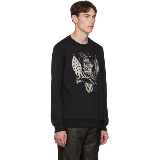 Paul Smith by Mark Mahoney Black Ship Embroidered Sweatshirt Paul