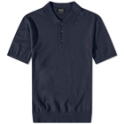 A.P.C. Men's Gregoire Knit Polo Shirt in Dark Navy