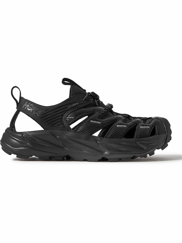Photo: Hoka One One - Hopara Rubber-Trimmed Faux Leather and Neoprene Hiking Shoes - Black