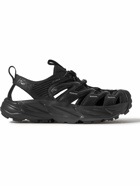 Hoka One One - Hopara Rubber-Trimmed Faux Leather and Neoprene Hiking Shoes - Black