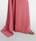 Oscar de la Renta Caped silk-blend gown