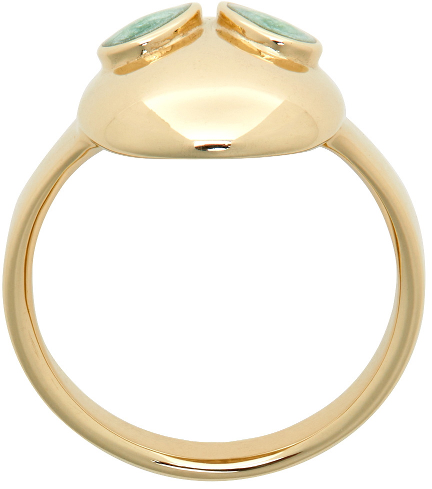 Alina Abegg Gold & Green Alien Pinky Ring