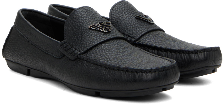 Emporio Armani Black Driving Loafers Emporio Armani