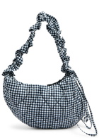 Damson Madder Kidney Ruched Gingham Shell Shoulder bag - Black - One Size