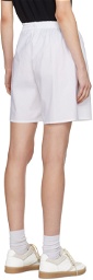 MM6 Maison Margiela White Embroidered Shorts