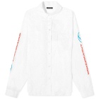 Balenciaga Men's Logo Button Down Shirt in White
