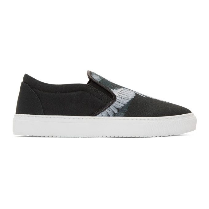 Photo: Marcelo Burlon County of Milan Black and Grey Wing Slip-On Sneakers