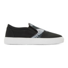 Marcelo Burlon County of Milan Black and Grey Wing Slip-On Sneakers
