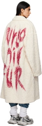 doublet Off-White Cotton Long Faux-Fur Coat