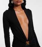 Christopher Esber Bezel Quartz embellished maxi dress