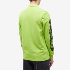 Fred Perry Men's x Noon Goons Printed Long Sleeve Polo Shirt in Lime Green