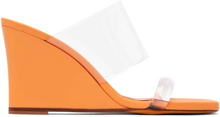 Photo: Maryam Nassir Zadeh SSENSE Exclusive Orange Olympia Wedge Sandals
