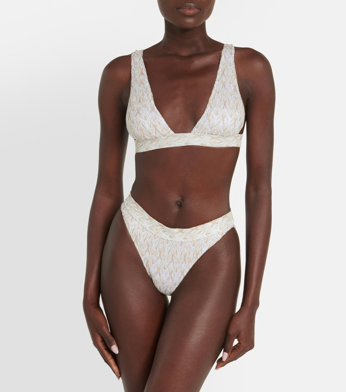 Missoni Mare Lamé plunge mid-rise bikini