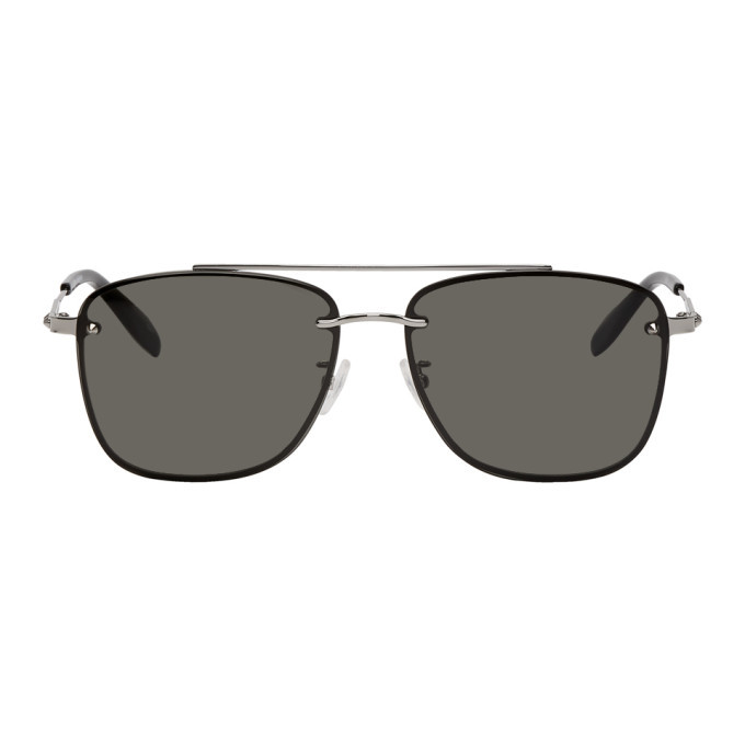 Alexander McQueen Grey Rimless Sunglasses Alexander McQueen