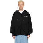 Off-White Black Mercy Scribble Skate Zip Hoodie