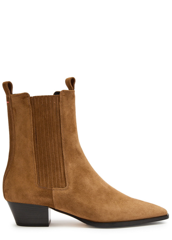 Photo: Aeyde Agata 35 Suede Ankle Boots Tan