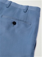 Kiton - Straight-Leg Pleated Lyocell-Blend Suit Trousers - Blue