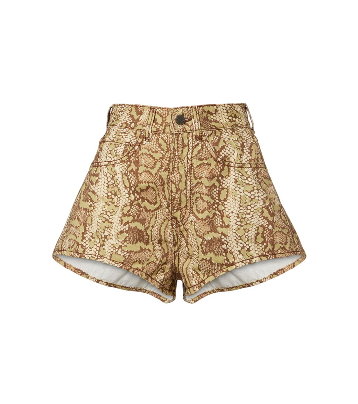 Photo: Alémais Boa snake-print denim shorts