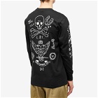 Creepz Men's Long Sleeve Tatted T-Shirt in Black