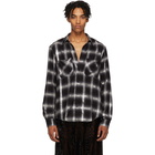 Amiri Black and Grey Glitter Plaid Shirt