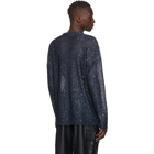 Our Legacy Navy Sequin Popover Sweater