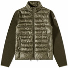 Moncler Men's Knit Down Cardigan in Green