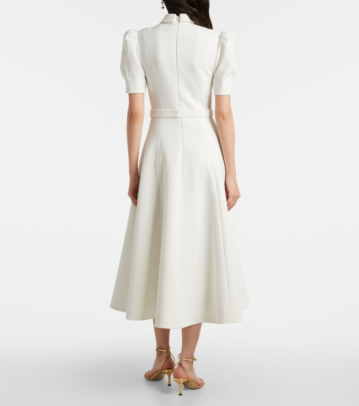 Rebecca Vallance Parrish belted lace-trimmed midi dress