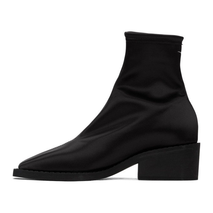 Black satin store ankle boots