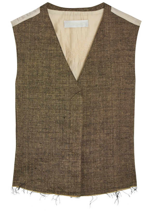 Photo: Our Legacy Base Linen and Silk-blend Waistcoat Brown