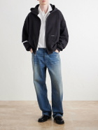 NAHMIAS - Distressed Cotton-Jersey Zip-Up Hoodie - Black