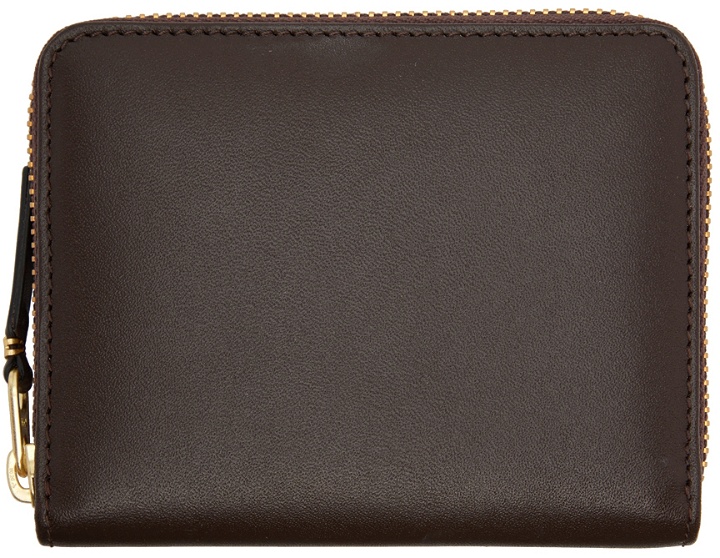 Photo: COMME des GARÇONS WALLETS Brown Leather Multicard Zip Card Holder