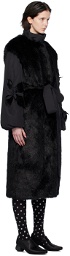 J.Kim Black Layered Faux-Fur Coat