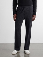 Mr P. - Straight-Leg Striped Cotton-Blend Jersey Sweatpants - Black