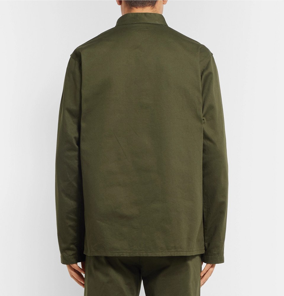 Engineered Garments - Dayton Mandarin-Collar Cotton-Twill Shirt - Men -  Green