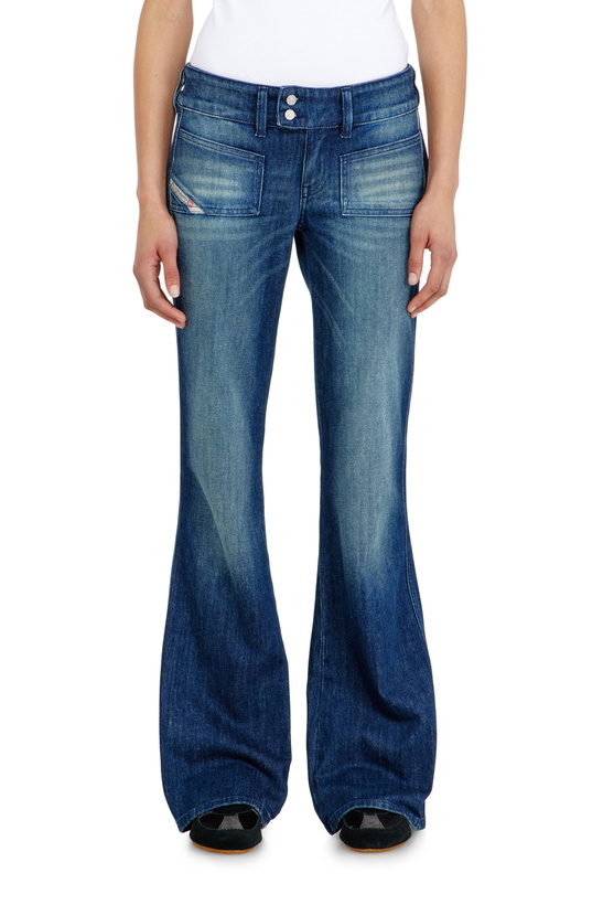 Photo: Diesel Bootcut Jeans Low Waist D-Hush - Jeans Womens in Blue