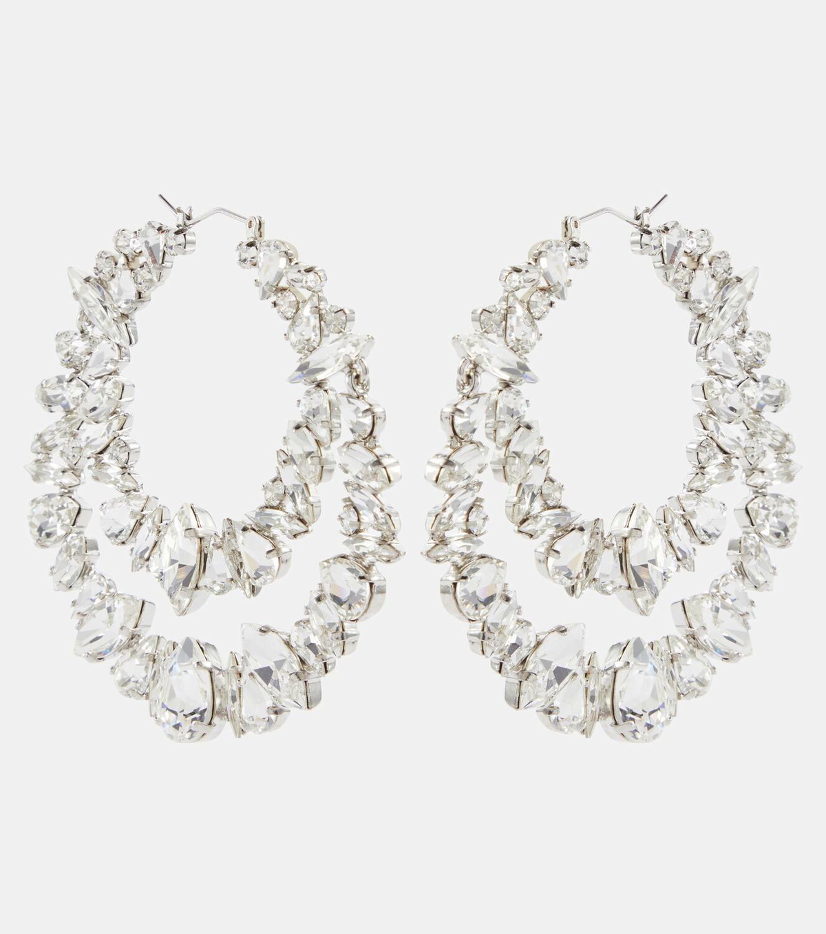 Saint Laurent Crystal-embellished hoop earrings Saint Laurent